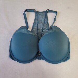 Victoria's Secret Size 32DD Teal Blue Mesh Push Up Front Closure Padded Bra